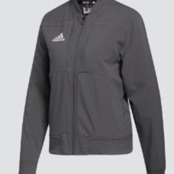 ADIDAS Women's Urban Bomber Jacket in Grey/White Sz Medium - Picture 2 of 8